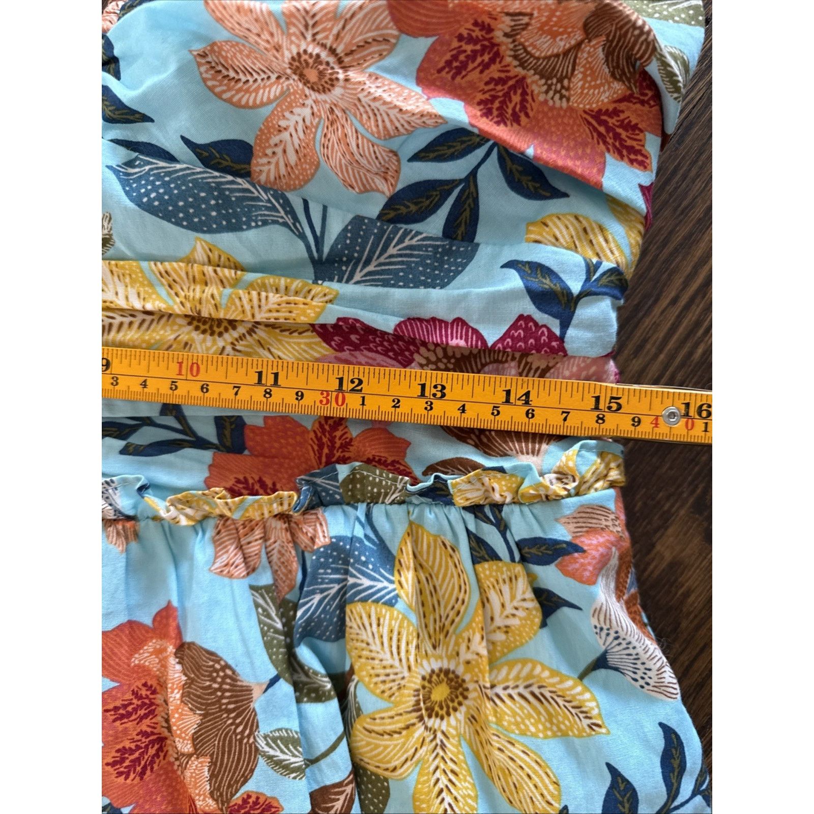 Vince Camuto Vince Camuto Dress 12 Blue Floral Halter Fit Flare Lined Size XL / US 12-14 / IT 48-50 - 4 Thumbnail