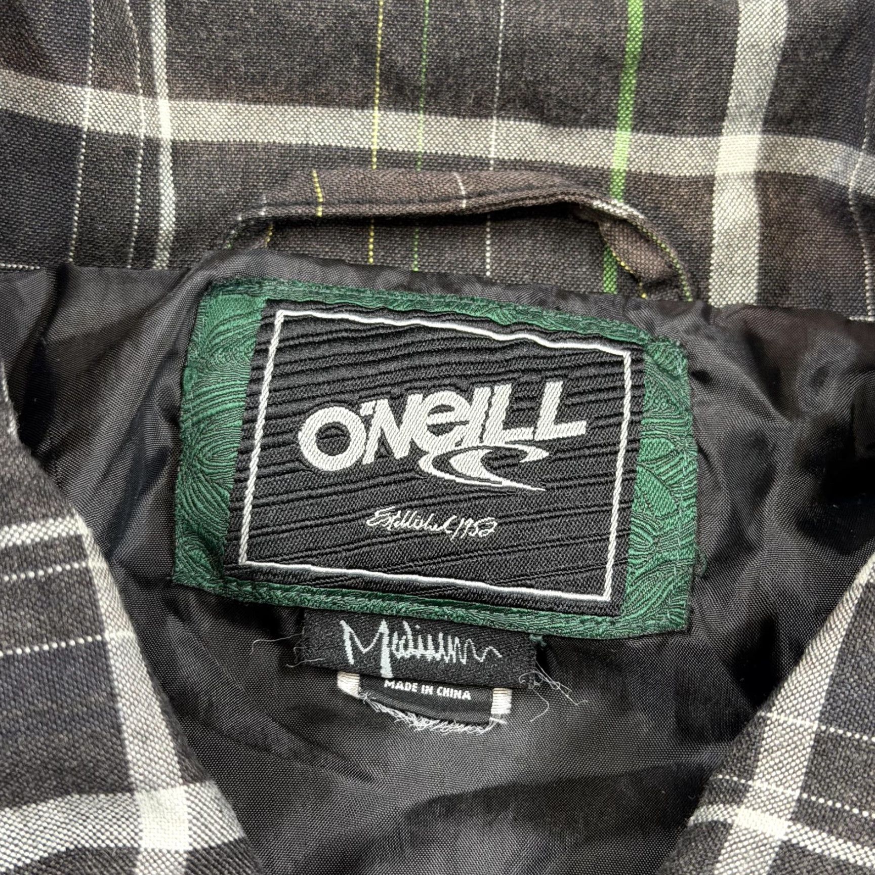 O'Neill O'Neill Jacket Mens M Gray Plaid Flannel Full Zip Lined Windbreaker Size US M / EU 48-50 / 2 - 3 Thumbnail