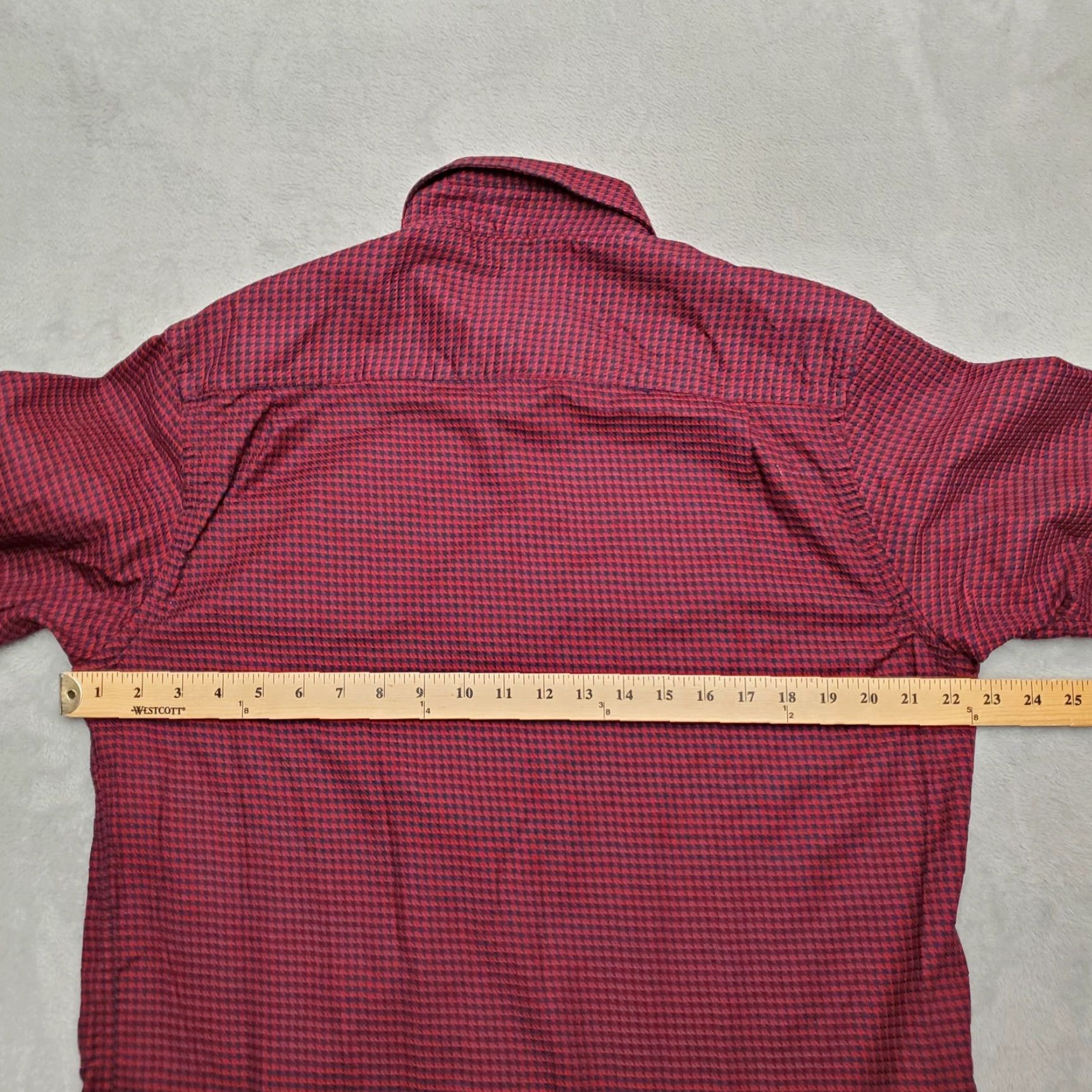 Vintage VINTAGE Visconti Black Shirt Mens Large Red Herringbone Long Sleeve 100% Cotton Casual Size US L / EU 52-54 / 3 - 6 Thumbnail