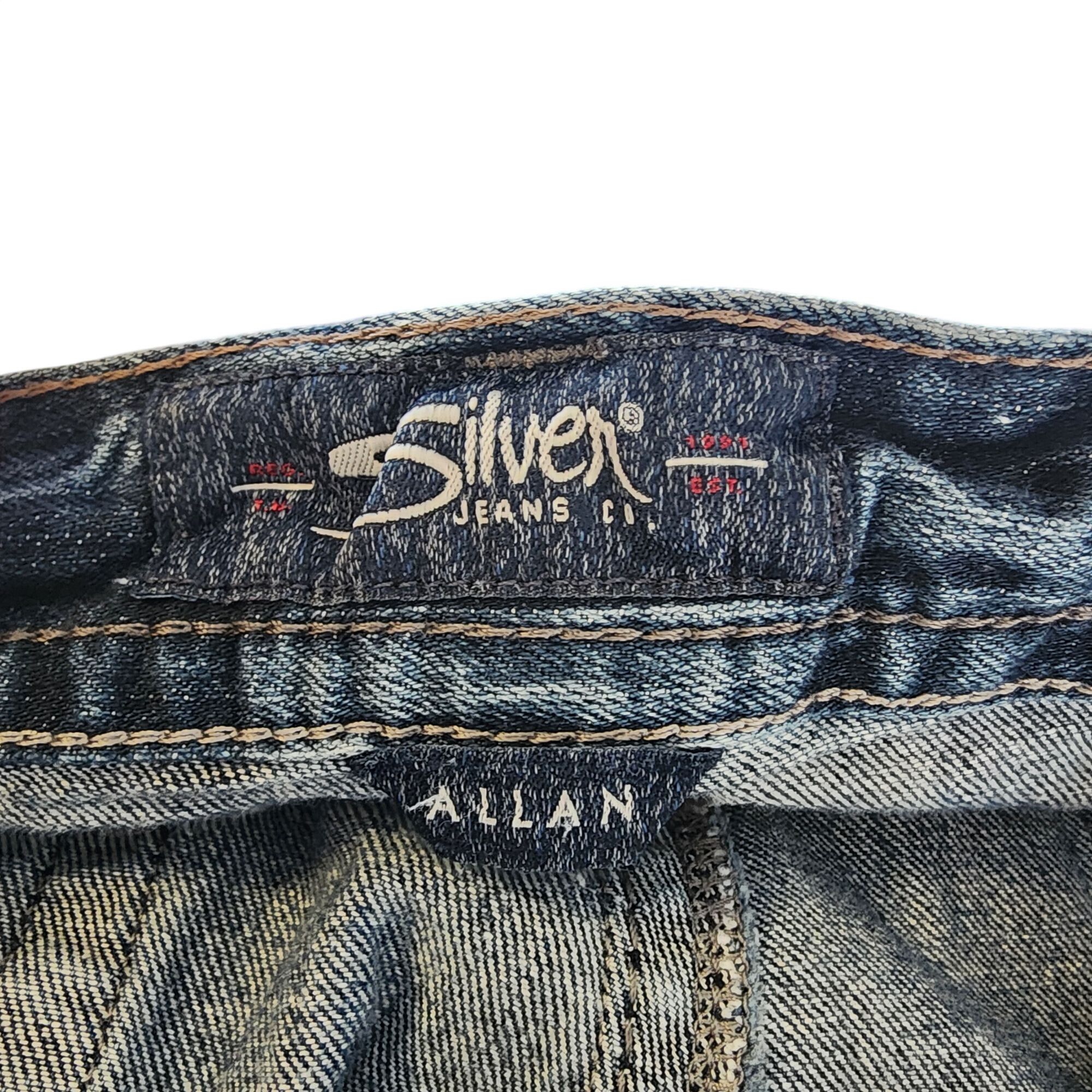 Silver Jeans Co. Silver Jeans Co Allan Mens W36/L32 Distressed Blue Denim Str Size US 36 / EU 52 - 4 Thumbnail