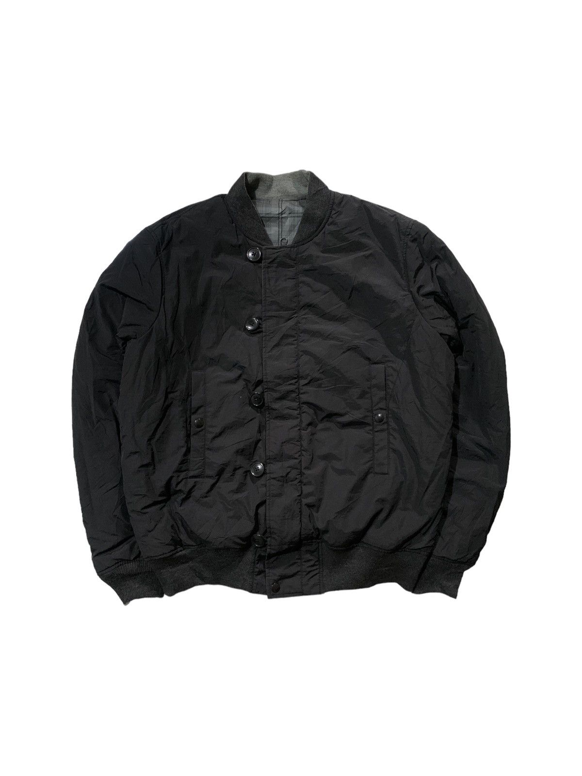 image of Number N Ine x Takahiromiyashita The Soloist number (N)Ine Nylon Tartan Reversible Bomber in Black 