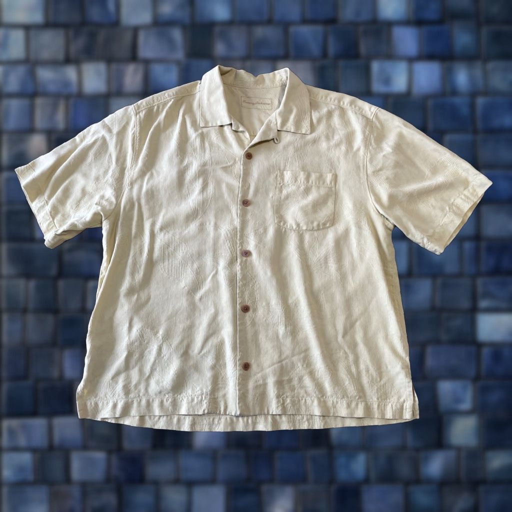 Tommy Bahama Tommy Bahama Shirt Mens M Yellow 100% Silk Short Sleeve Camp Button-Up Collared Beach Tropical 90s? Size US M / EU 48-50 / 2 - 1 Thumbnail