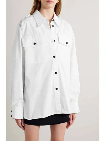 KHAITE o1s22i1n0724 Missa Oversized Shirt in White Size S / US 4 / IT 40 - 3 Thumbnail
