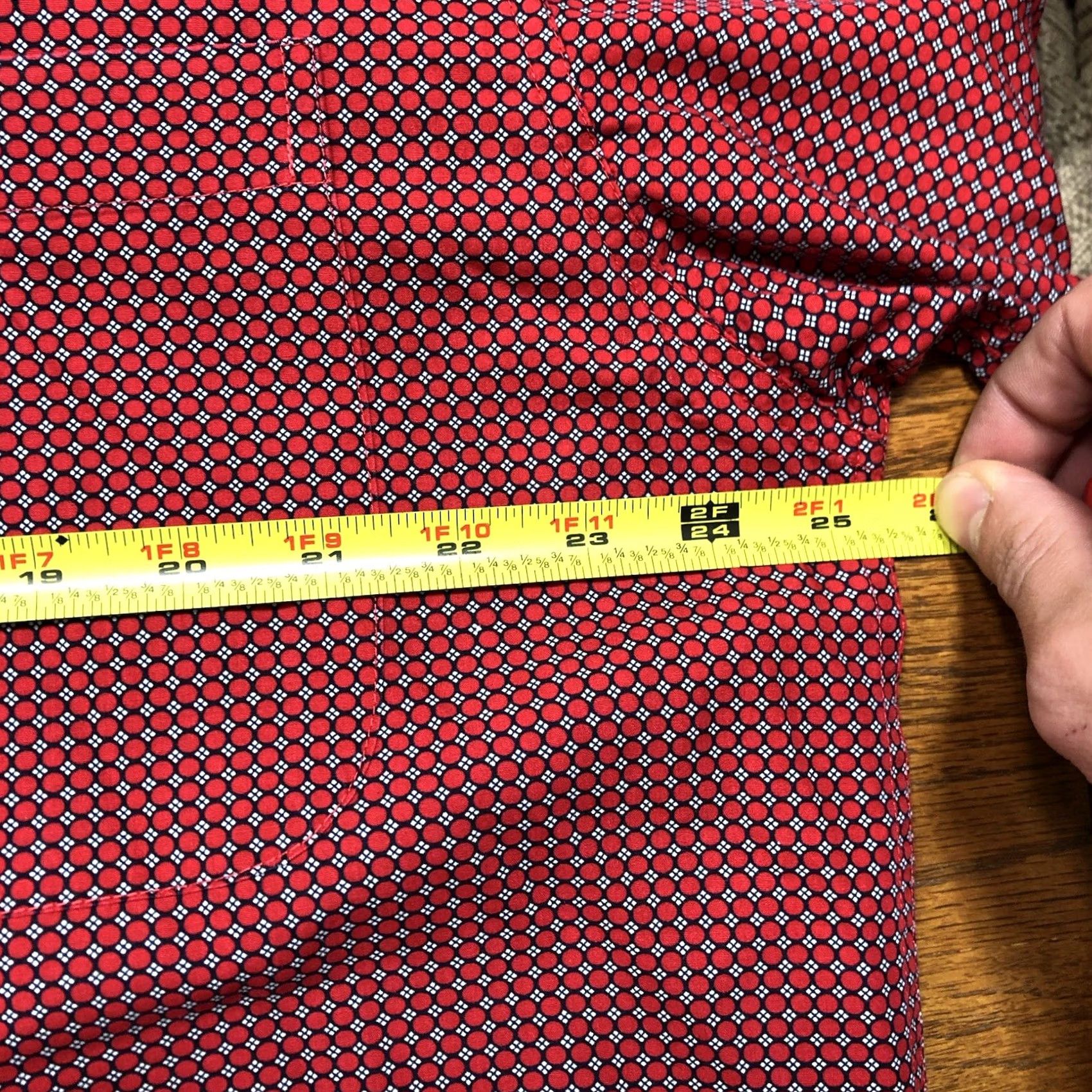 Vintage Cinch Red Geometric Print Long Sleeve Button Down Shirt Pocket Mens Medium Size US M / EU 48-50 / 2 - 6 Thumbnail
