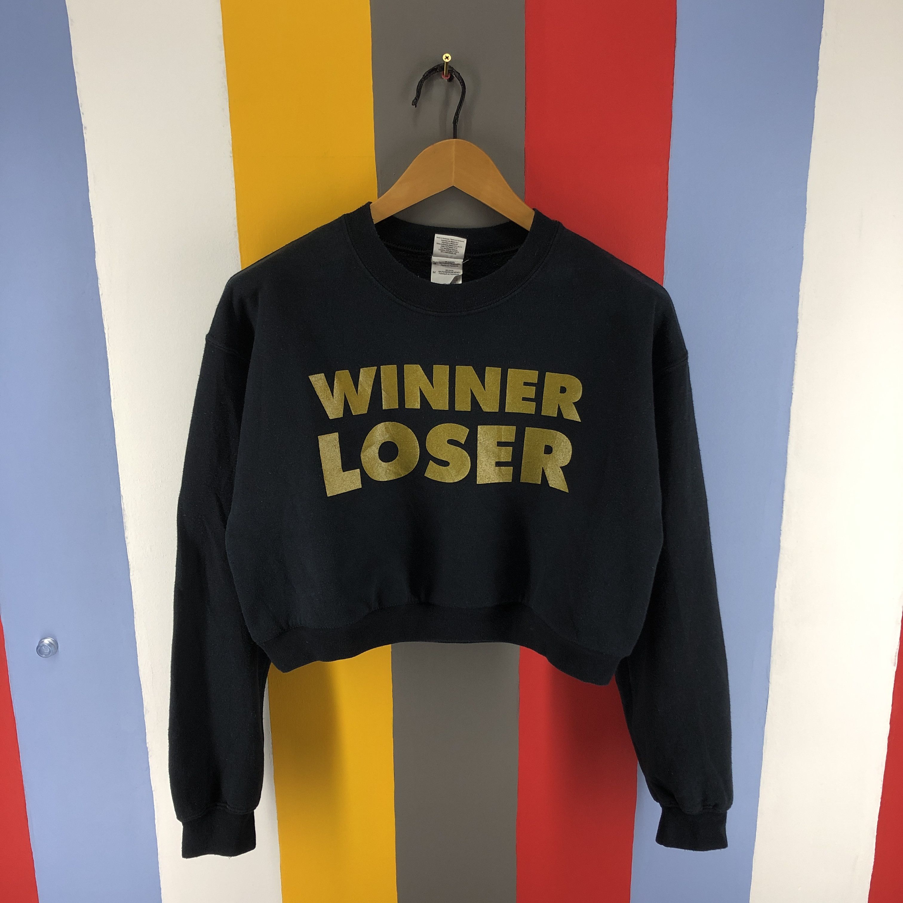 Gildan WINNER LOSER SUB POP Crop Sweatshirt #0779/U Size M / US 6-8 / IT 42-44 - 1 Thumbnail
