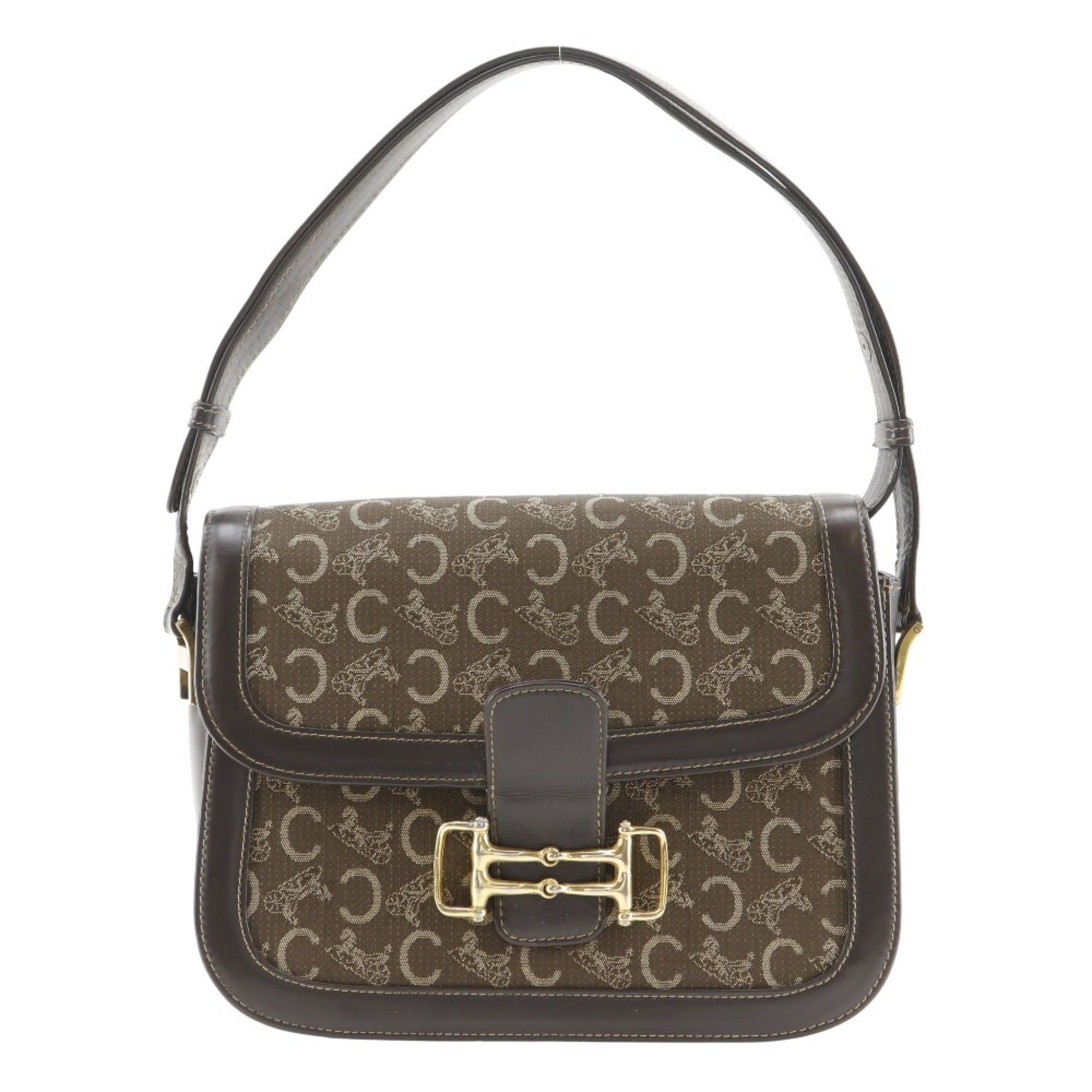 Celine Celine Vintage Handbag, Canvas and Calfskin, Brown, Women's Size ONE SIZE - 1 Thumbnail