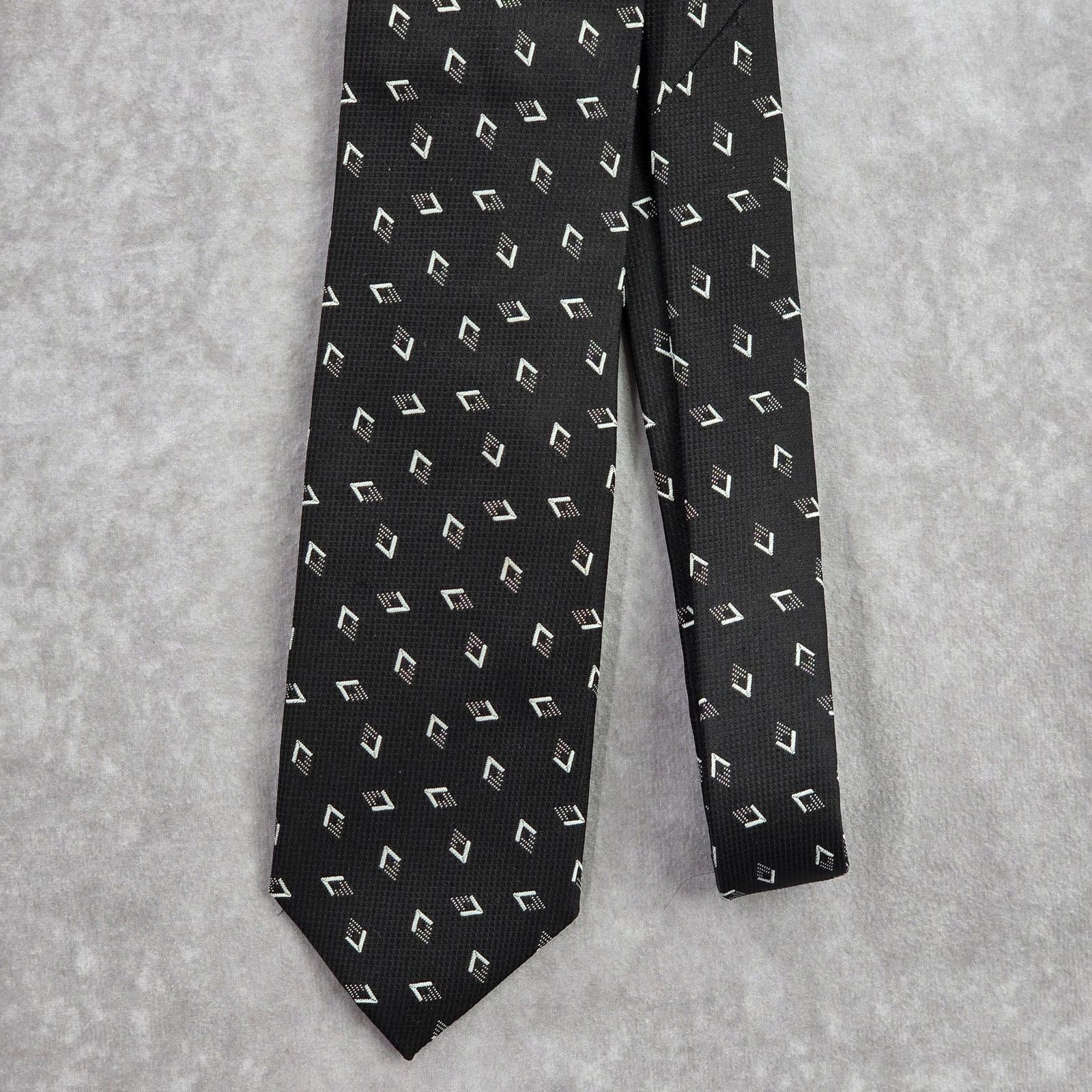 Pal Zileri Pal Zileri Black White Diamond Silk Italy Neck Tie Men's Size 30 - 2 Thumbnail