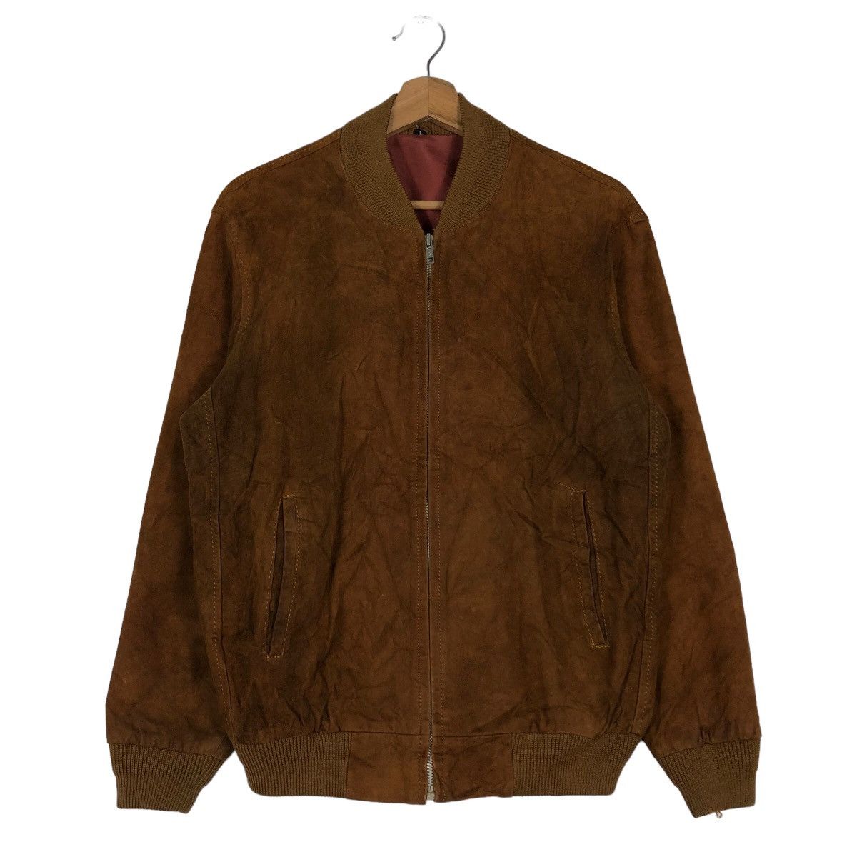 Japanese Brand 🔥Vintage Bomber Jacket Genuine Suede Leather Issey Miyake Size US L / EU 52-54 / 3 - 1 Thumbnail