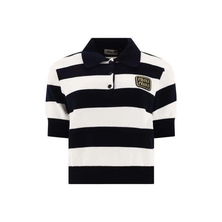 Miu Miu Miu Miu Striped Button Polo Shirt for Women 0079 Size M / US 6-8 / IT 42-44 - 1 Thumbnail