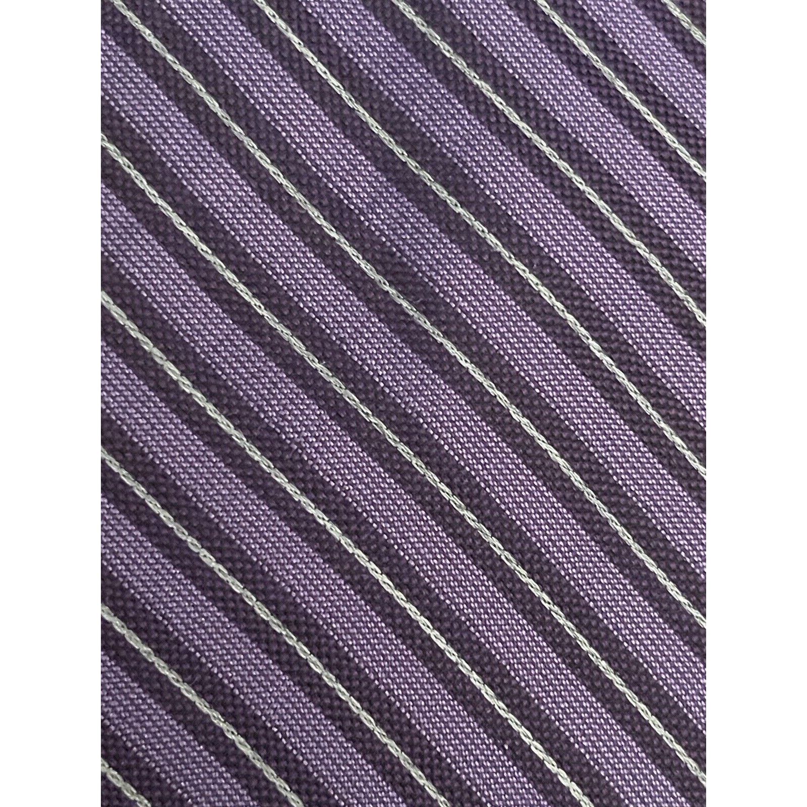 Murano Murano Purple 100% Silk Men’s Neck Tie Made In China Size ONE SIZE - 9 Thumbnail