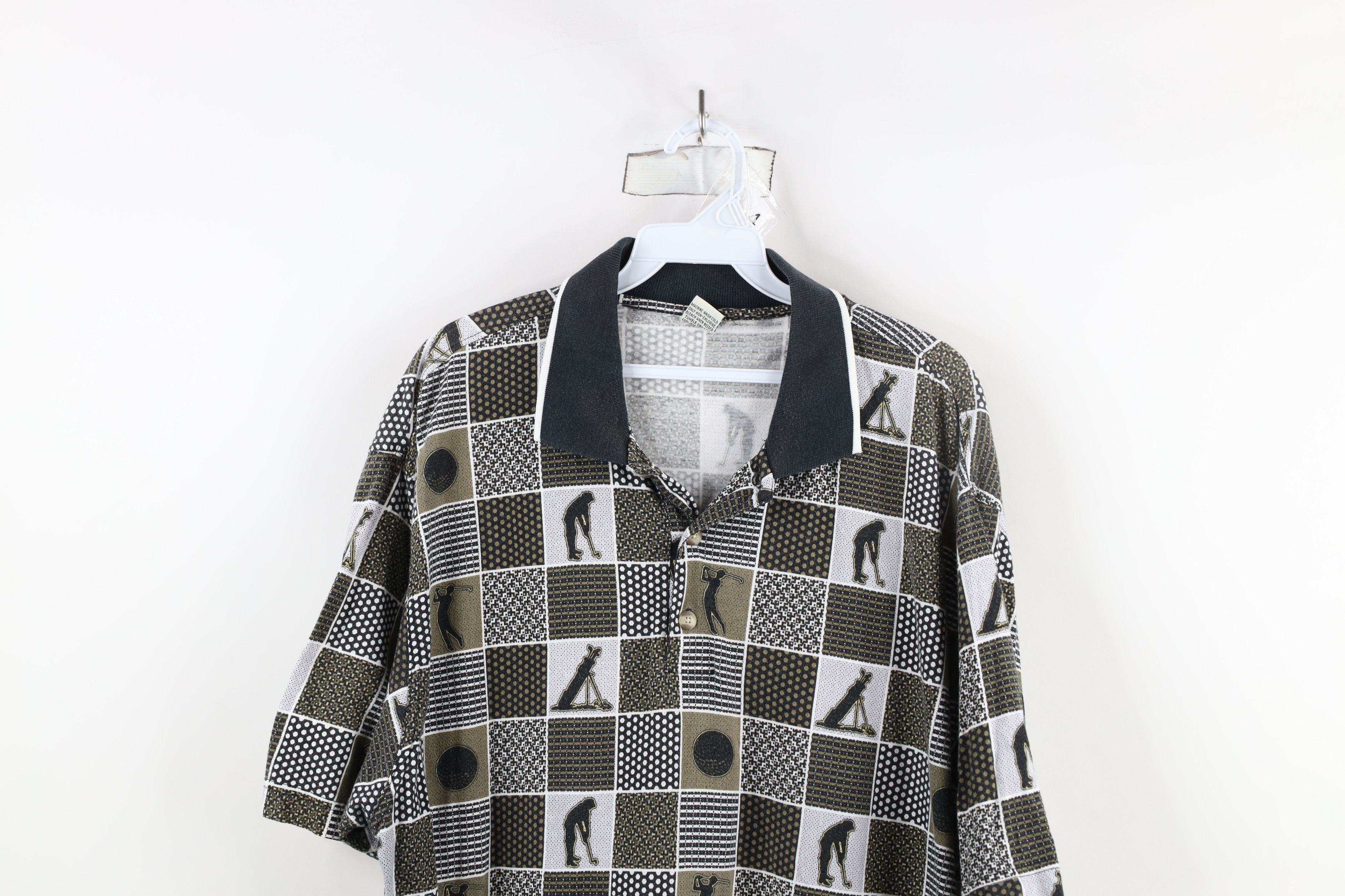 Vintage Vintage 90s Streetwear Checkered All Over Print Polo Shirt Size US XL / EU 56 / 4 - 2 Thumbnail
