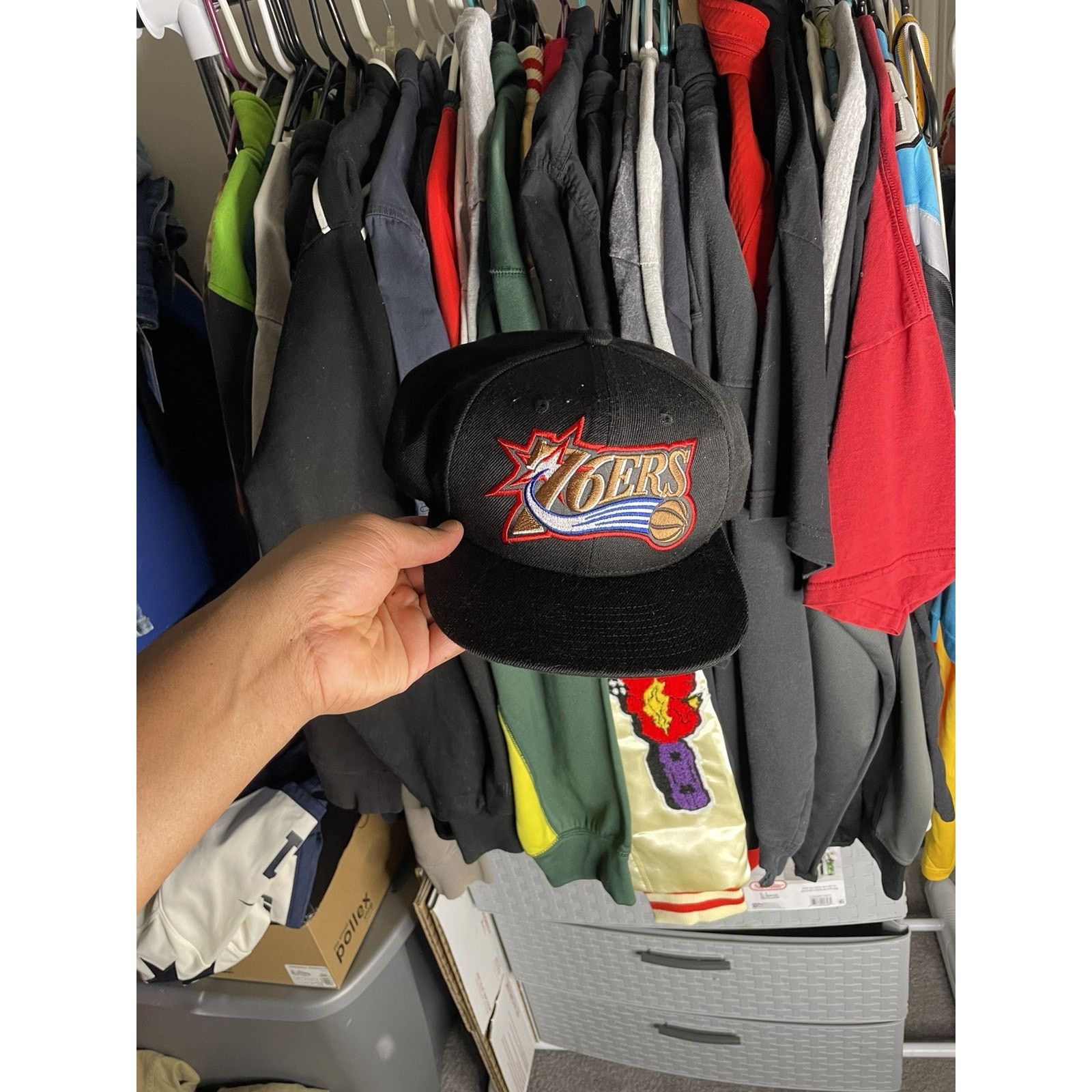 Mitchell & Ness VTG PHILLY 76ers Mitchell And Ness Snapback Hat Black Size ONE SIZE - 1 Thumbnail