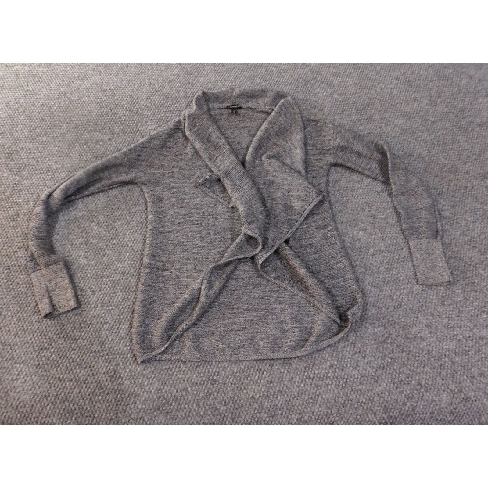 Express Express Cardigan Women Medium Gray Cotton Round Neck Long Sleeve Stretch Knit Size M / US 6-8 / IT 42-44 - 2 Thumbnail