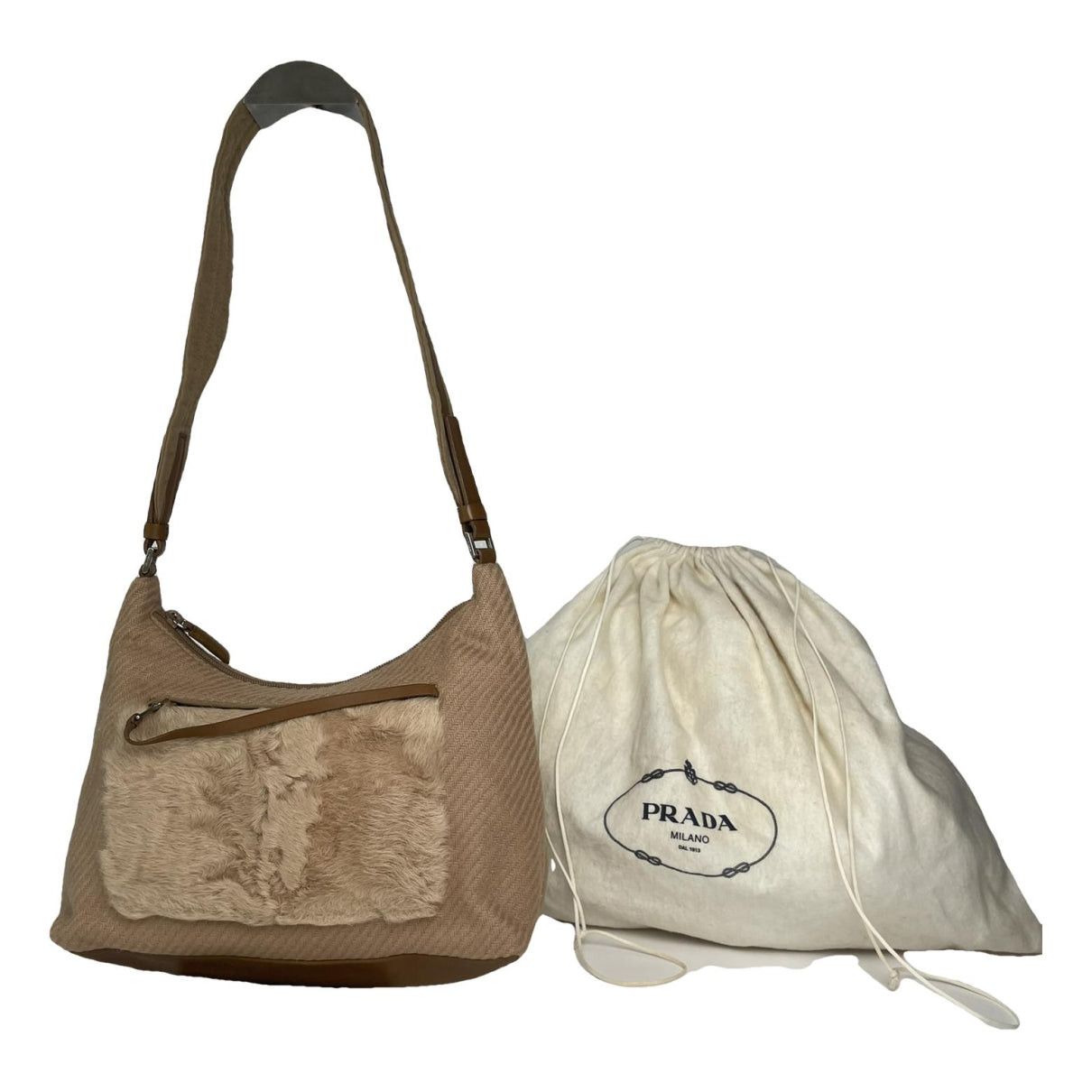 Prada Cleo Beige Fur Handbag Size ONE SIZE - 1 Thumbnail