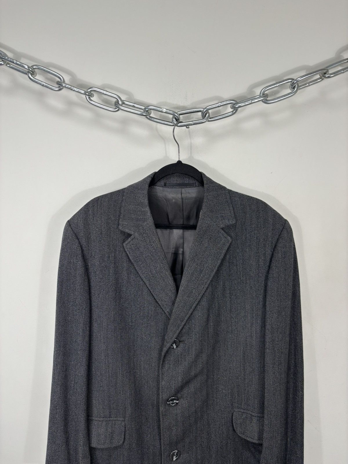 Other Vintage PKZ Made In England Men’s Herringbone Gray Wool Coat Size US L / EU 52-54 / 3 - 4 Thumbnail
