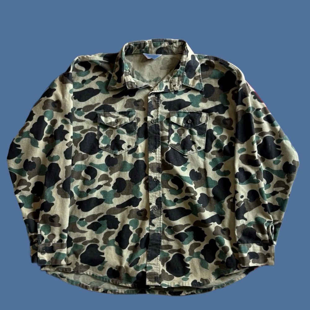Vintage VINTAGE Frostproof Mens 3XL Duck Frog Camo Chamois Flannel Button Up Pocket Size US XXL / EU 58 / 5 - 1 Thumbnail