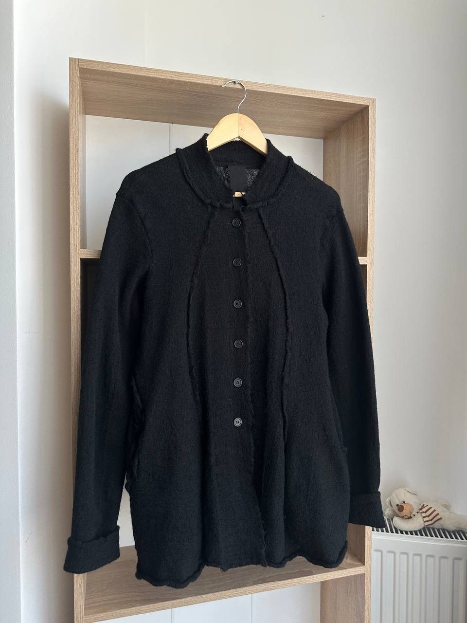 Rundholz × Vintage Vintage Rundholz Black Wool Cardigan Avant Garde Sweater Size US M / EU 48-50 / 2 - 6 Thumbnail