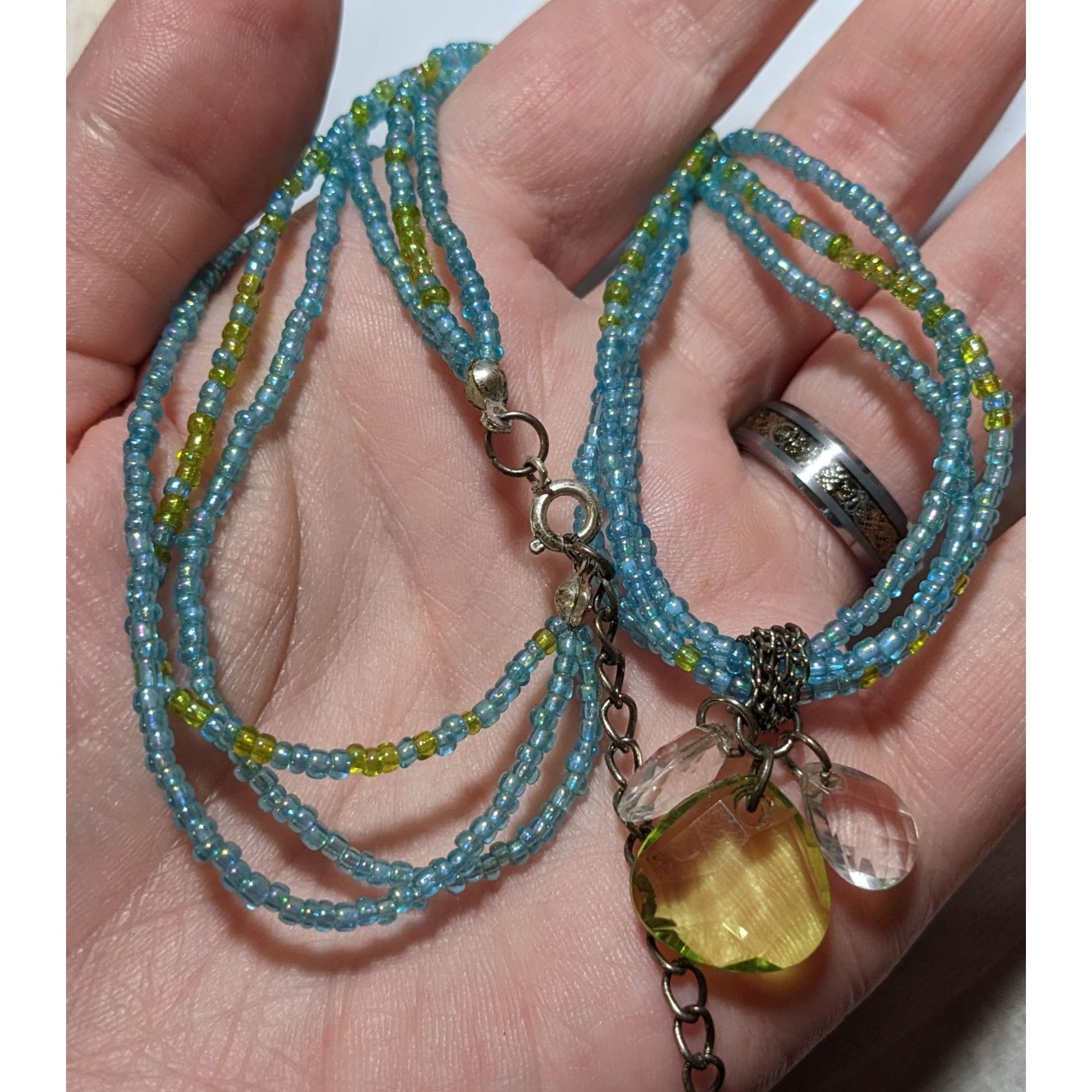 Other Handmade 90s Blue And Green Glass Necklace Size ONE SIZE - 7 Thumbnail