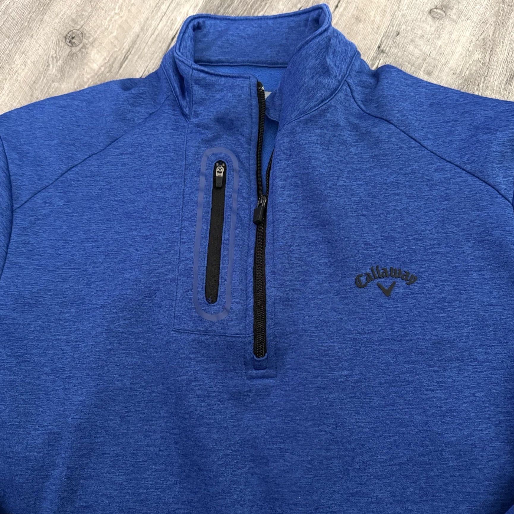 Callaway Callaway Pullover Sweatshirt Mens Large Blue 1/4 Zip Fleece Lined Golf Pocket Mock Neck Size US L / EU 52-54 / 3 - 3 Thumbnail