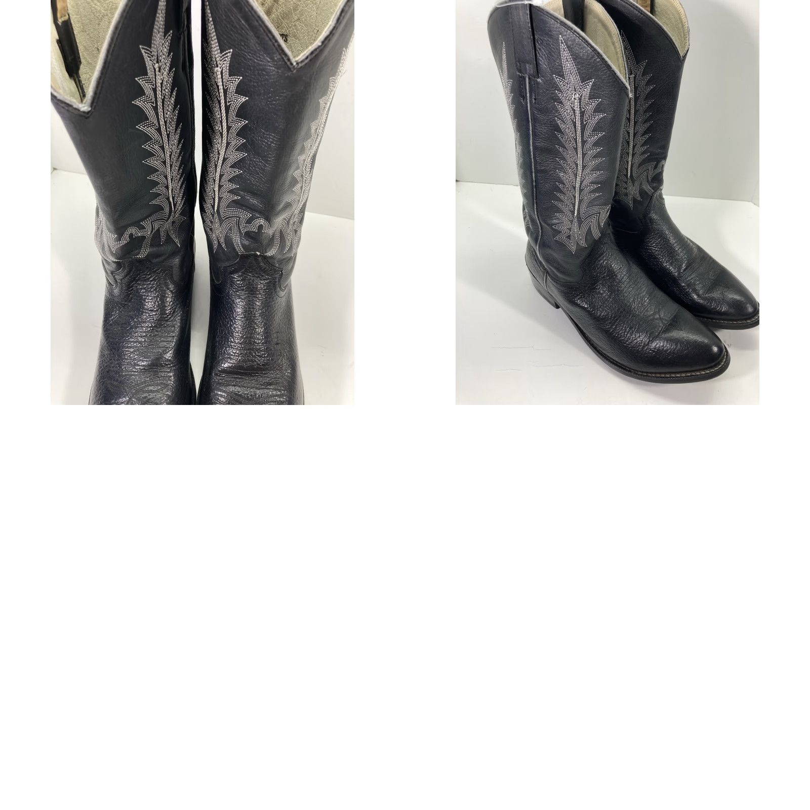 Vintage Cowtown Boots Men 10.5 D Black Leather Western Western Cowboy Boot Cowtown Boots Mens Leather Western Rodeo Superb Size US 11 / EU 44 - 11 Thumbnail