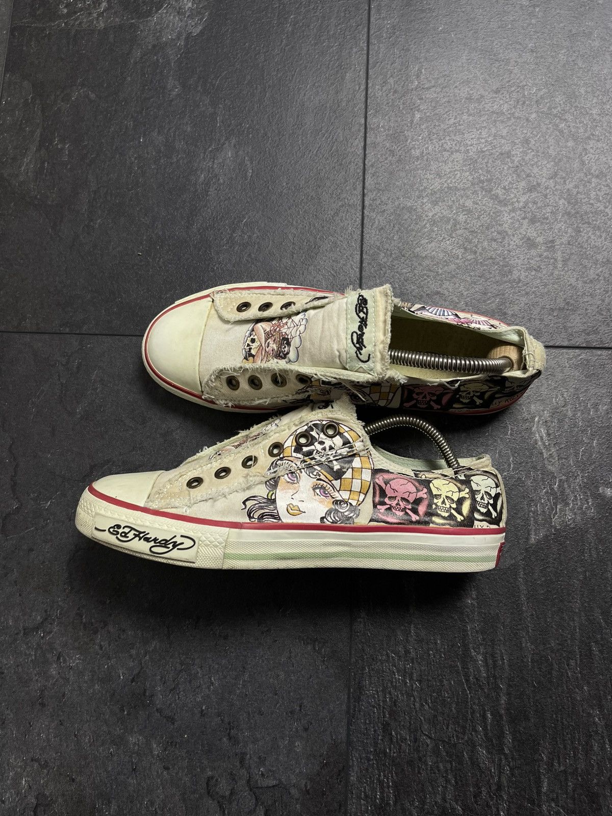 Christian Audigier × Ed Hardy × Vintage Vintage Ed Hardy Tattoo Print Sneakers Size US 7 / IT 37 - 8 Thumbnail