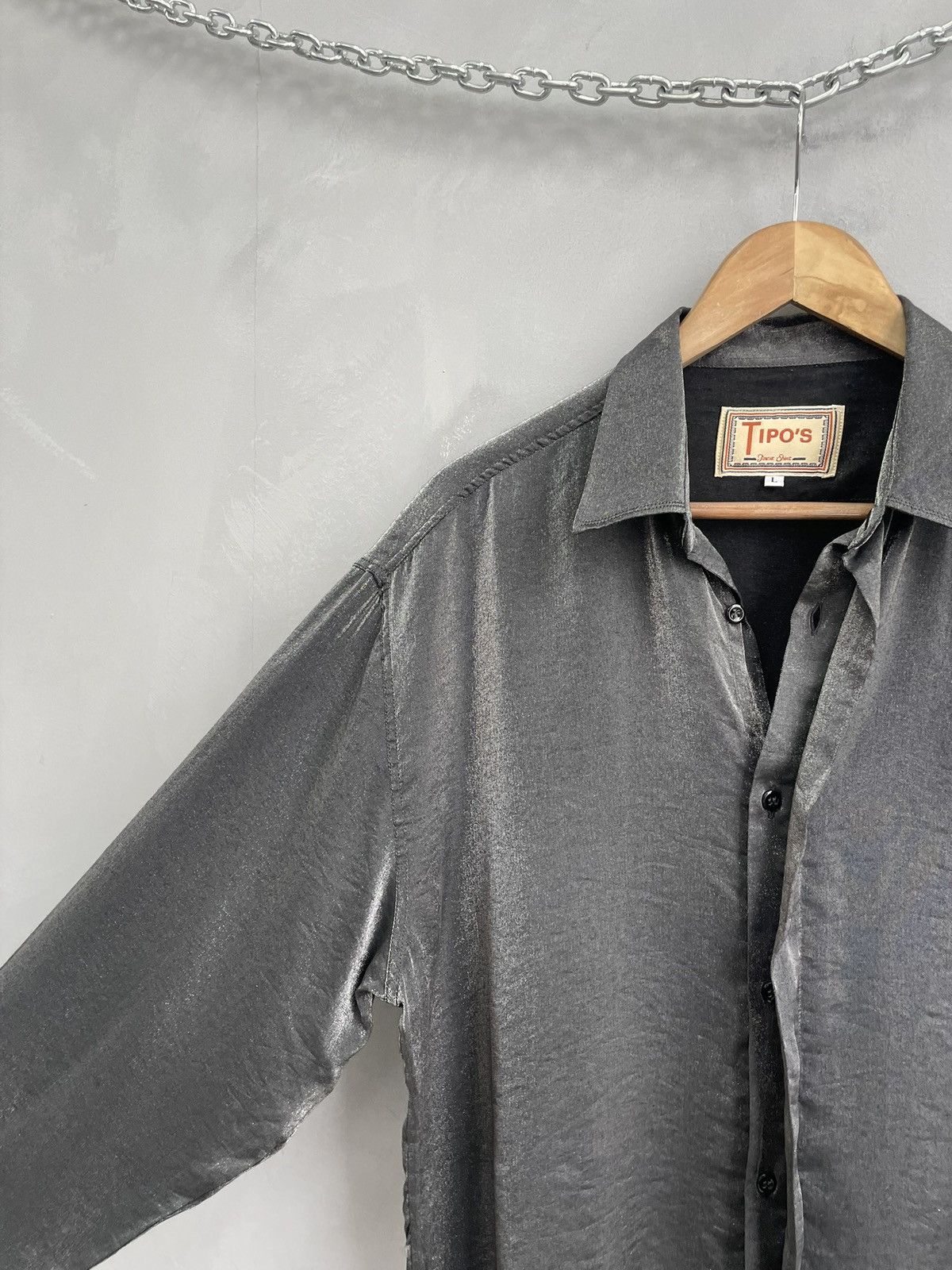 Japanese Brand Rare metallic boxy oversized JPG style shirt button up y2k Size US L / EU 52-54 / 3 - 8 Thumbnail
