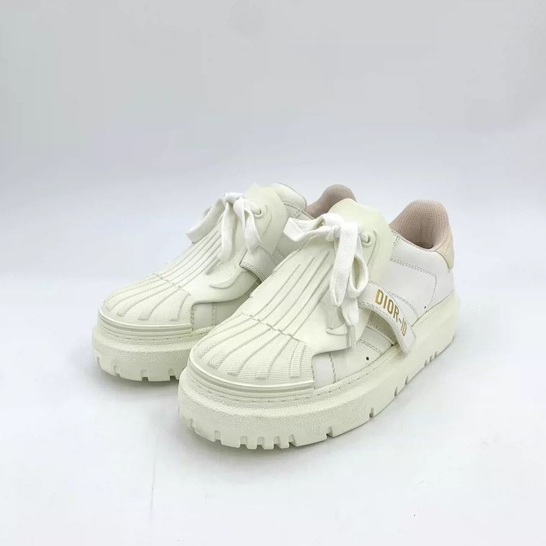 Dior Dior White round toe lace-up thick-soled casual board shoes Size US 6 / IT 36 - 1 Thumbnail