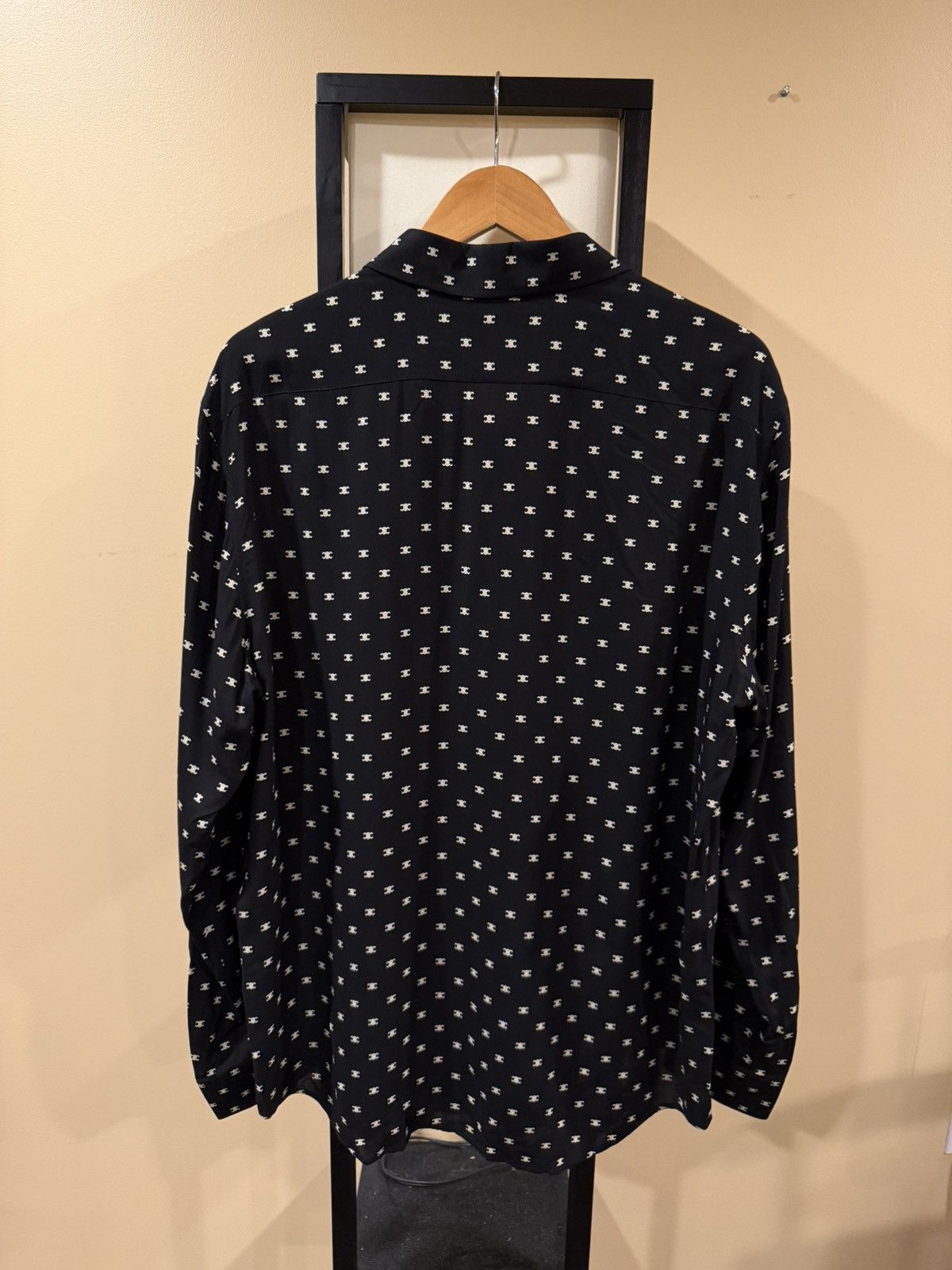 Celine Celine x Hedi Loose Viscoe Triomphe Logo Print Button Shirt Size US L / EU 52-54 / 3 - 2 Thumbnail