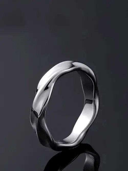 Jewelry × Vintage Retro Punk Vintage Minimal Ring Stainless Steel Size ONE SIZE - 4 Thumbnail