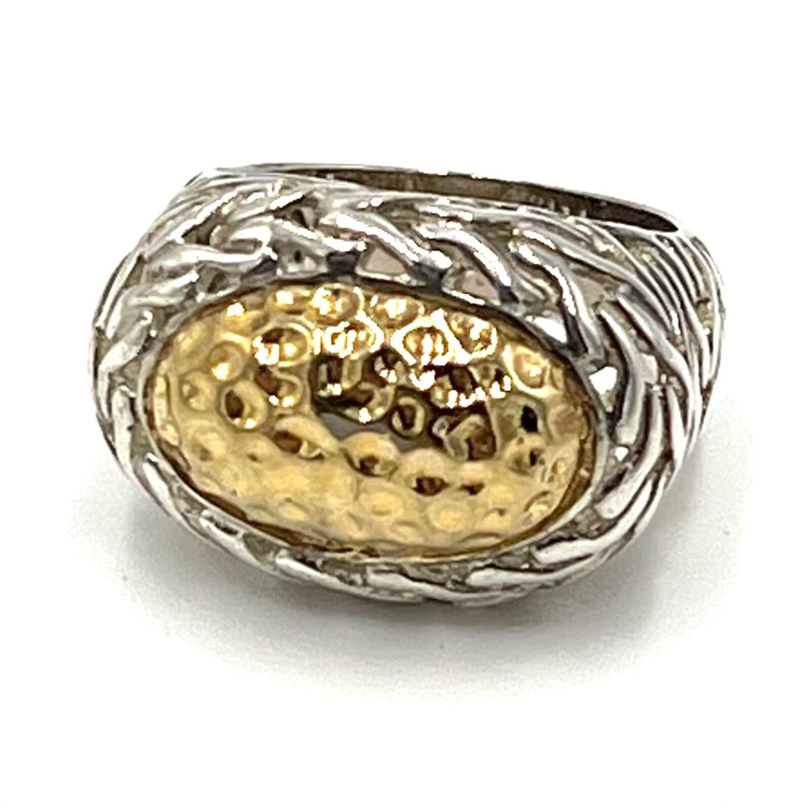 Other Collins 14K Gold Over Sterling Silver Weave Freeform Ring Size ONE SIZE - 2 Thumbnail