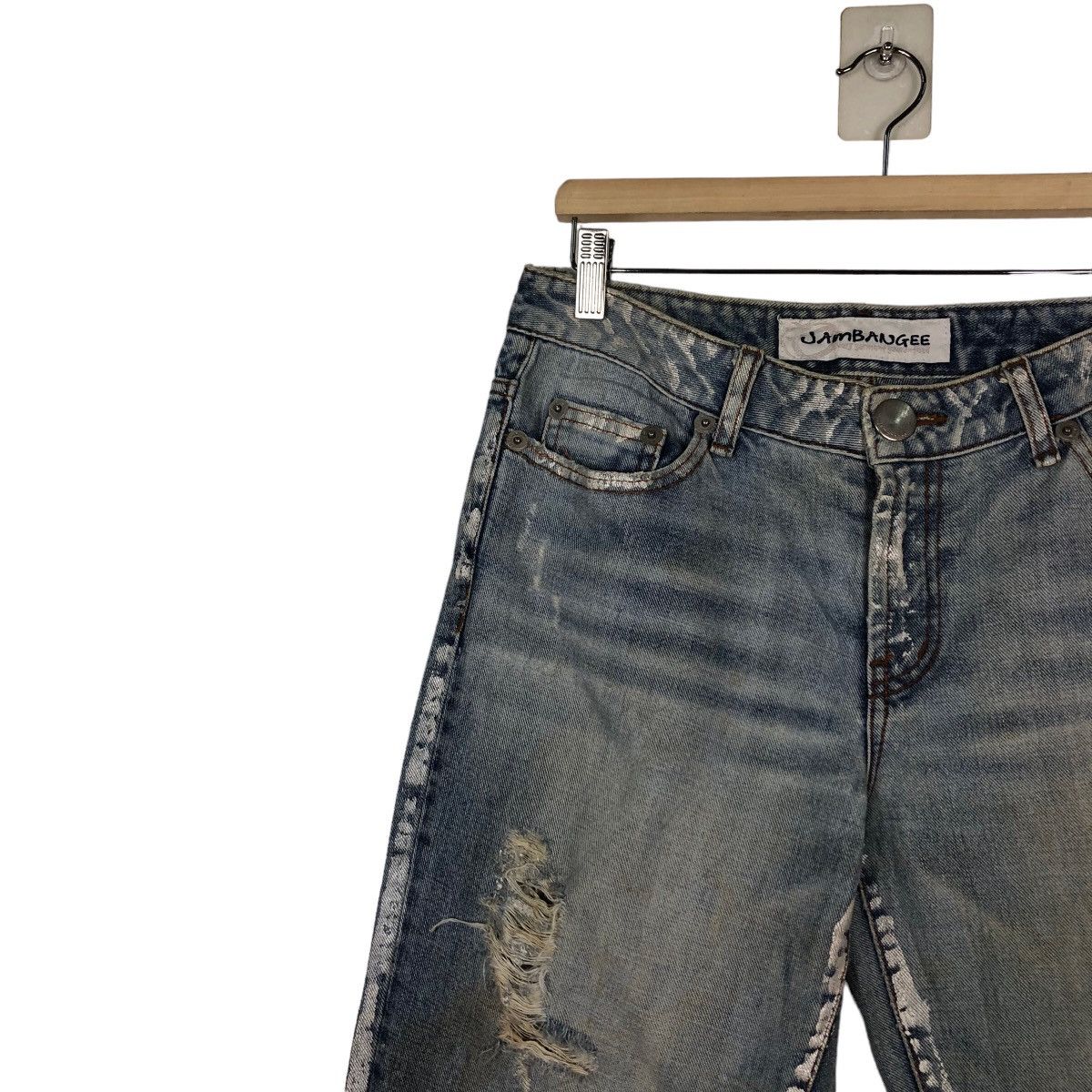 Japanese Brand VINTAGE DENIM JEANS DISTRESSED DESIGN JAMBANGEE ISSEYMIYAKE Size US 30 / EU 46 - 7 Thumbnail