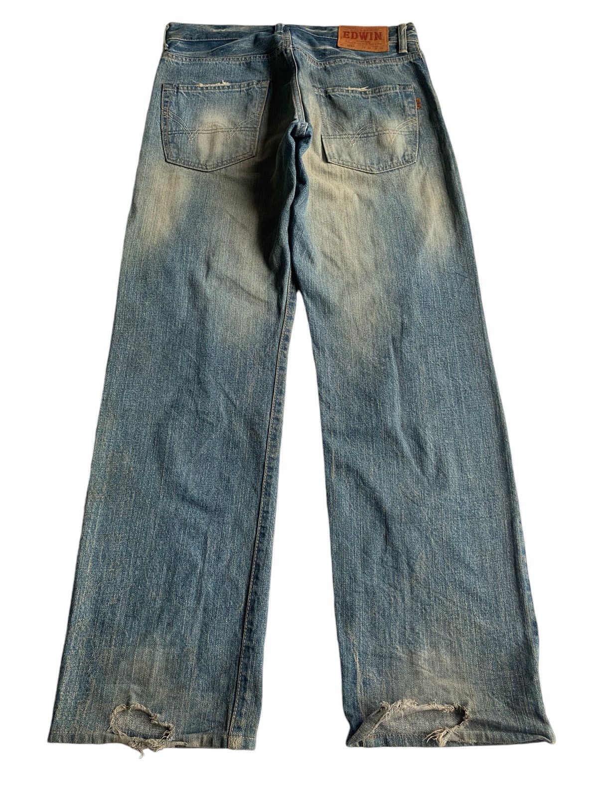 Edwin EDWIN 505Z JAPANESE FADED & RUSTY SELVEDGE DISTRESSED DENIM Size US 34 / EU 50 - 3 Thumbnail