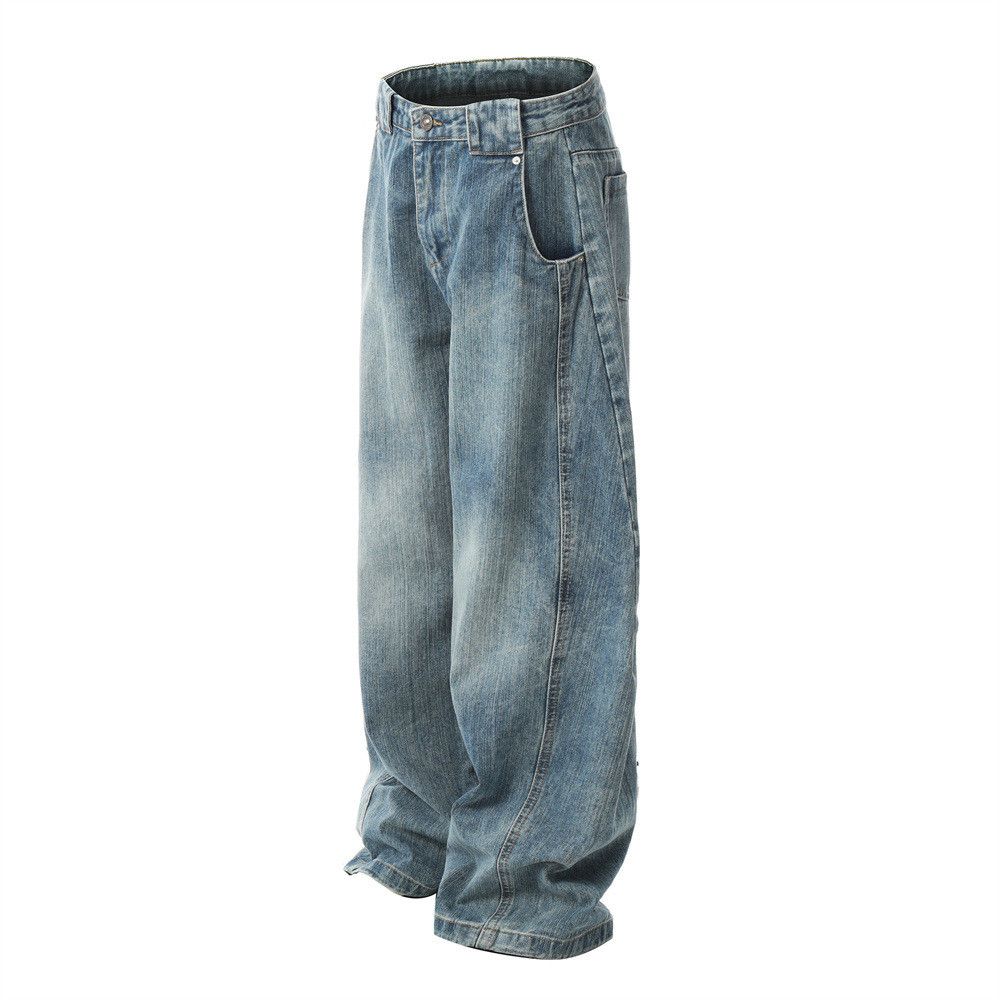 Japanese Brand × Jean Men's American street tie-dye patchwork distressed jeans Size US 32 / EU 48 - 2 Thumbnail