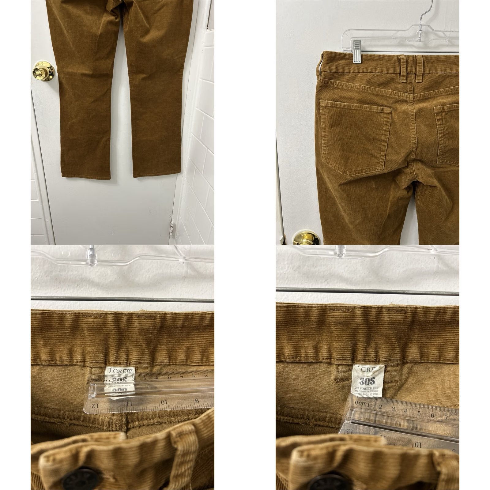 Vintage J Crew Corduroy Pants Womens 34x28 Brown Straight Leg Stretch 50025 FA11 Size 24" / US 00 / IT 34 - 8 Thumbnail