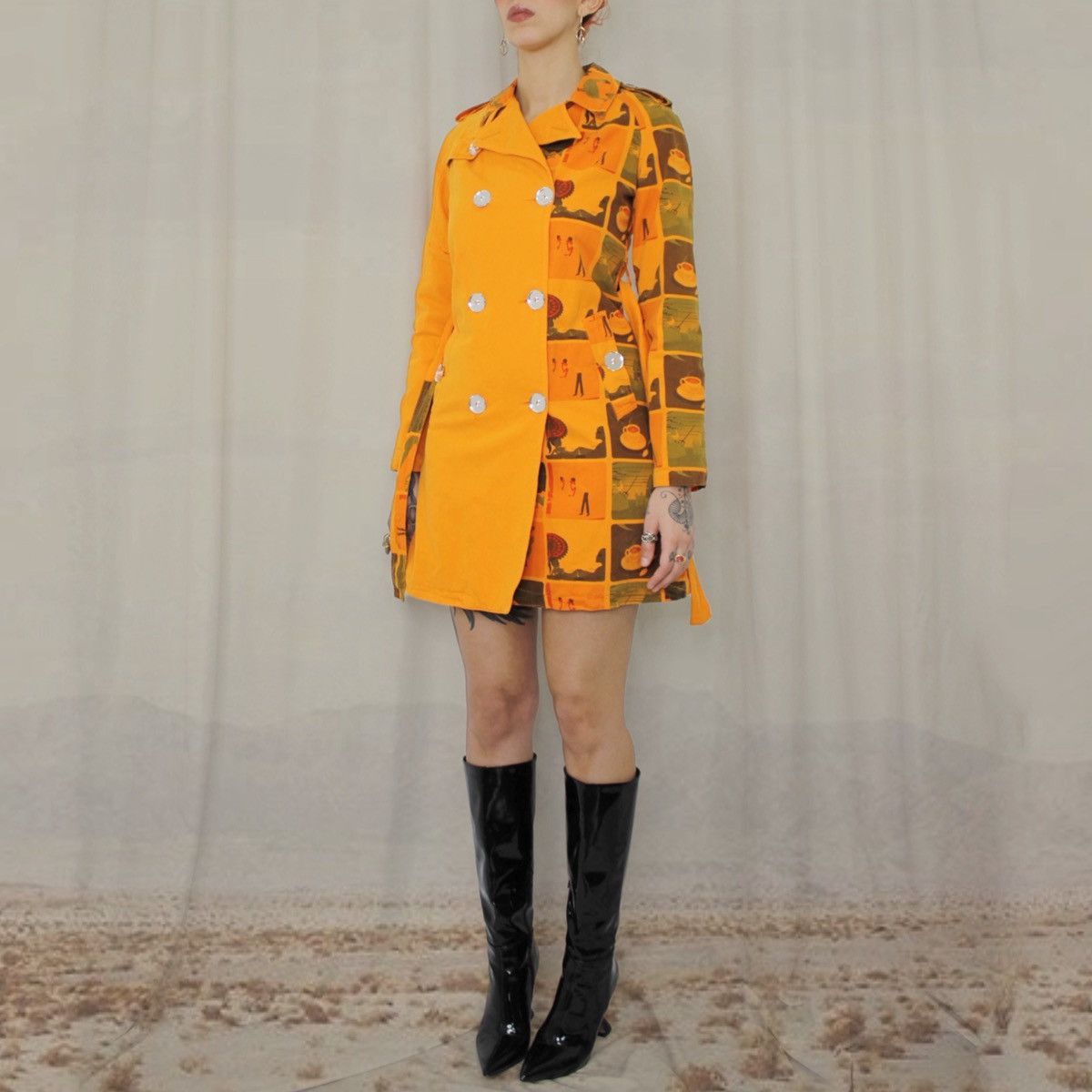 Custo Barcelona 🐔CUSTO ORANGE TRENCH🐔 Size XS / US 0-2 / IT 36-38 - 2 Thumbnail
