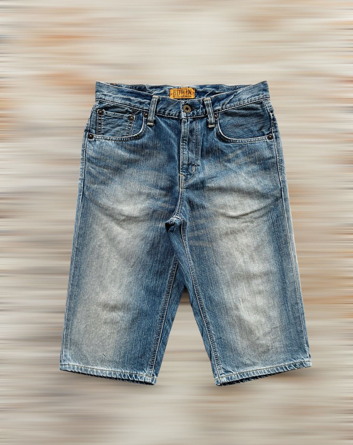 Edwin × Japanese Brand EDWIN WIDE SHORT BUCKLE BACK JEANS Size US 32 / EU 48 - 2 Thumbnail
