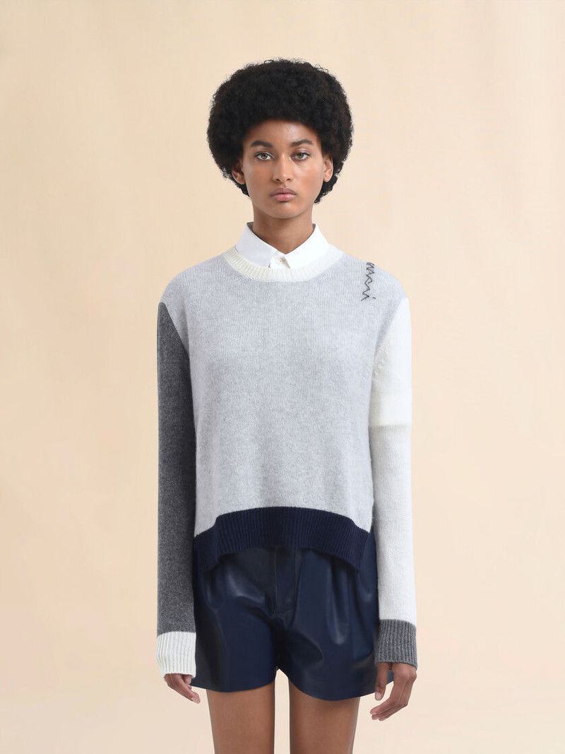 Marni o1f1d3z0326 Colour Block Crew Neck Jumper in Multicolor Size M / US 6-8 / IT 42-44 - 2 Thumbnail