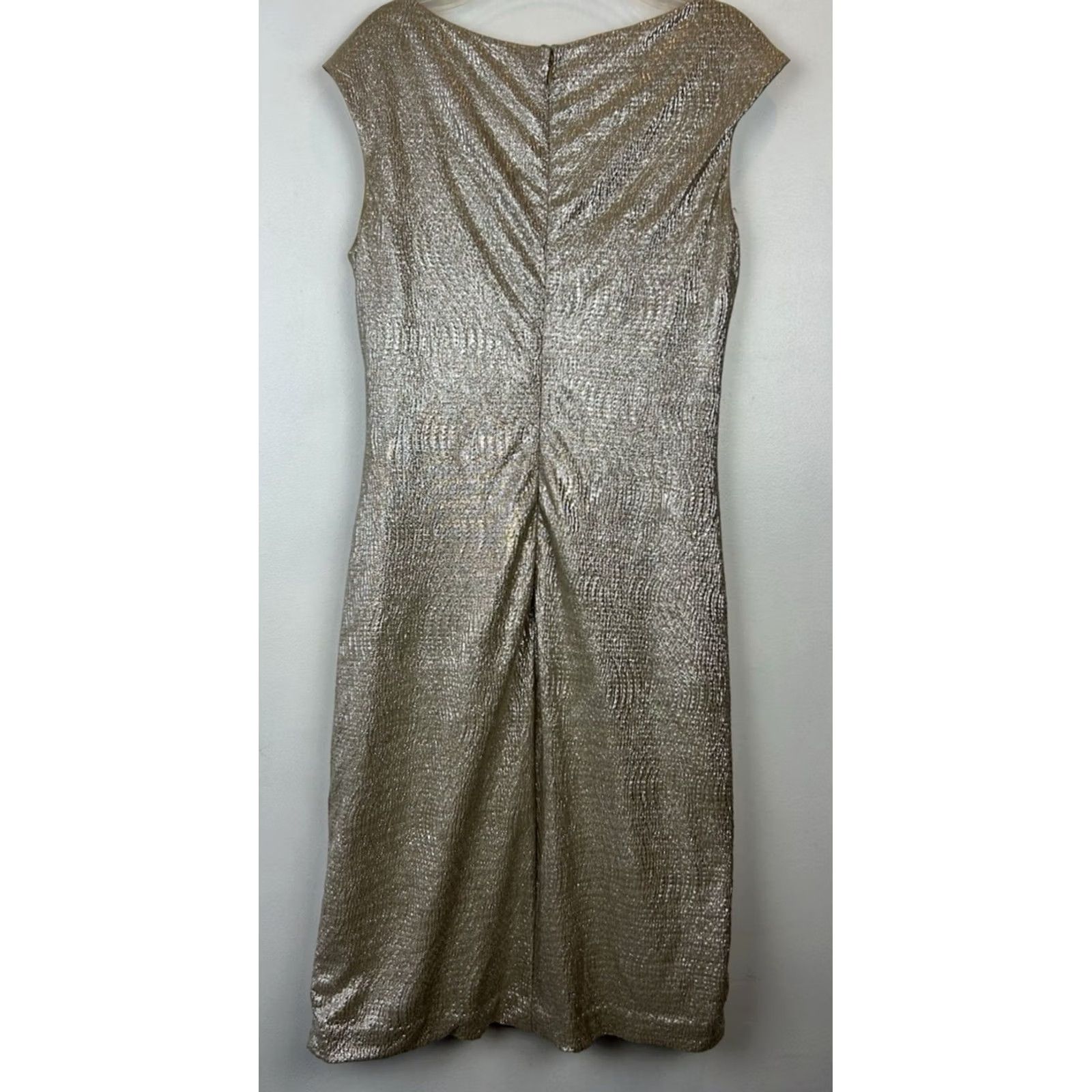 Ralph Lauren Ralph Lauren Cocktail Dress Womens 8 Metallic White Gold Event Holiday Size M / US 6-8 / IT 42-44 - 2 Thumbnail