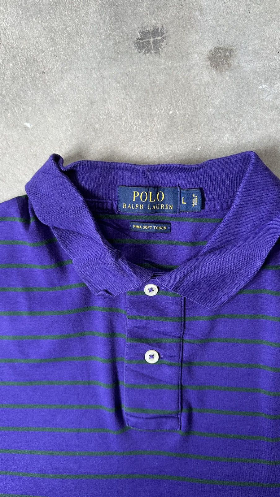 Polo Ralph Lauren POLO RALPH LAUREN PURPLE STRIPES POLO TEE Size US L / EU 52-54 / 3 - 5 Thumbnail