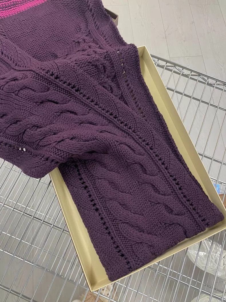 Louis Vuitton Louis Vuitton Purple Multi-Element Logo Wool Woven Scarf Size ONE SIZE - 6 Thumbnail