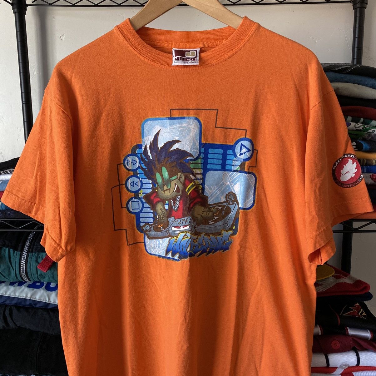 JNCO Vintage JNCO T-Shirt Wolf Gang 2000 Revatex Flame Head Y2K Size US XL / EU 56 / 4 - 2 Thumbnail