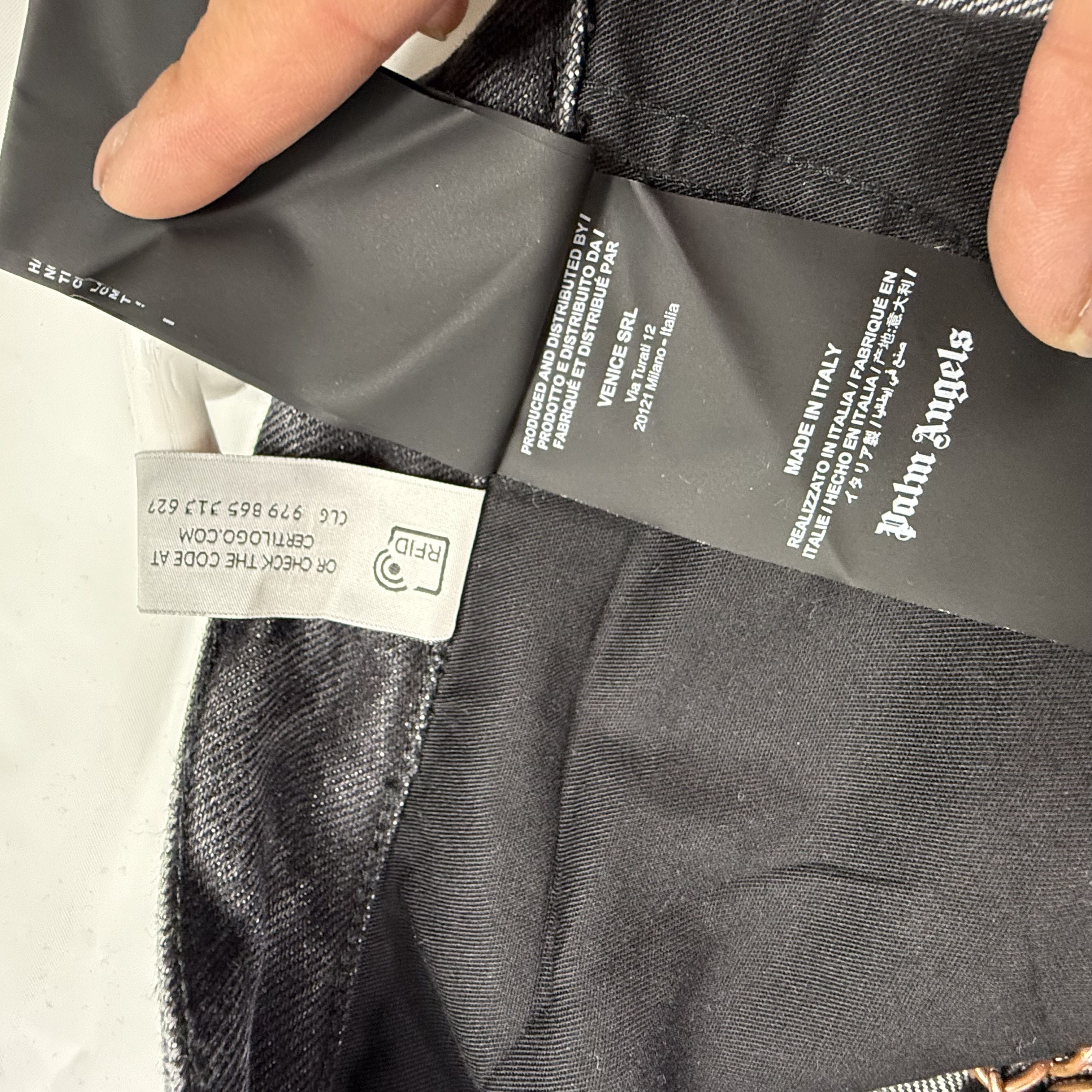 Palm Angels Palm Angels Mens Logo Patches Regular Fit Jeans Black Sz 38 Size US 38 / EU 54 - 7 Thumbnail