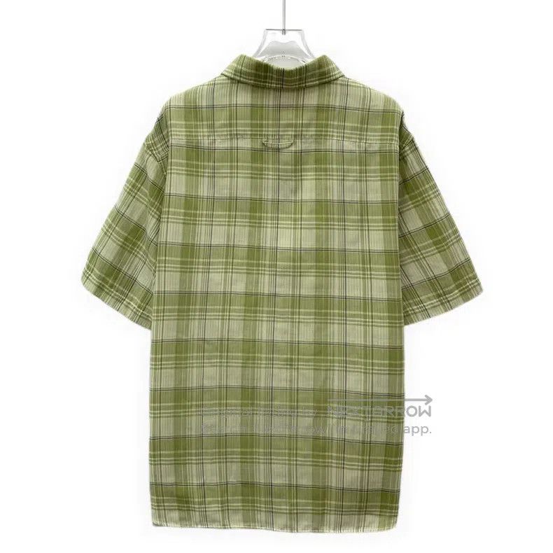 Loewe Loewe Light Green Plaid Pocket Logo Embossed Collar Short Size US XXS / EU 40 - 2 Thumbnail