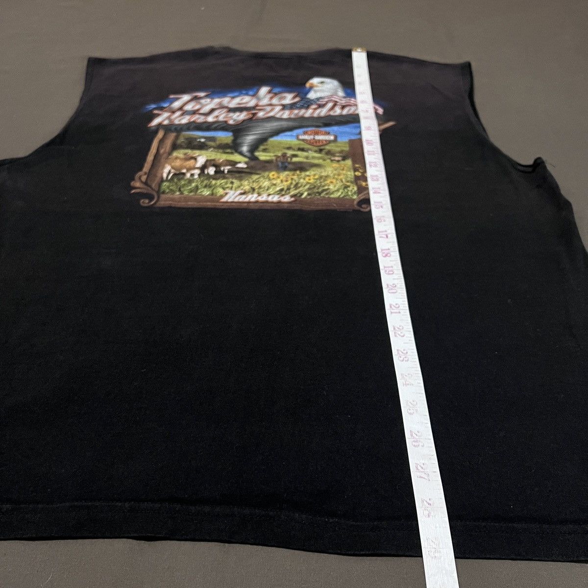 Harley Davidson Vintage Y2K Harley Davidson Topeka Kansas Sleeveless Shirt Size US XL / EU 56 / 4 - 11 Thumbnail