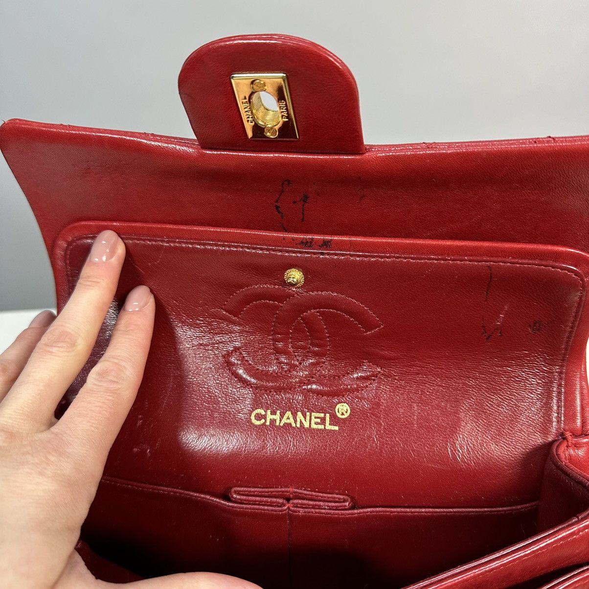 Chanel CHANEL Quilted flap Chain Shoulder Bag Leather Red Vintage Size ONE SIZE - 20 Thumbnail
