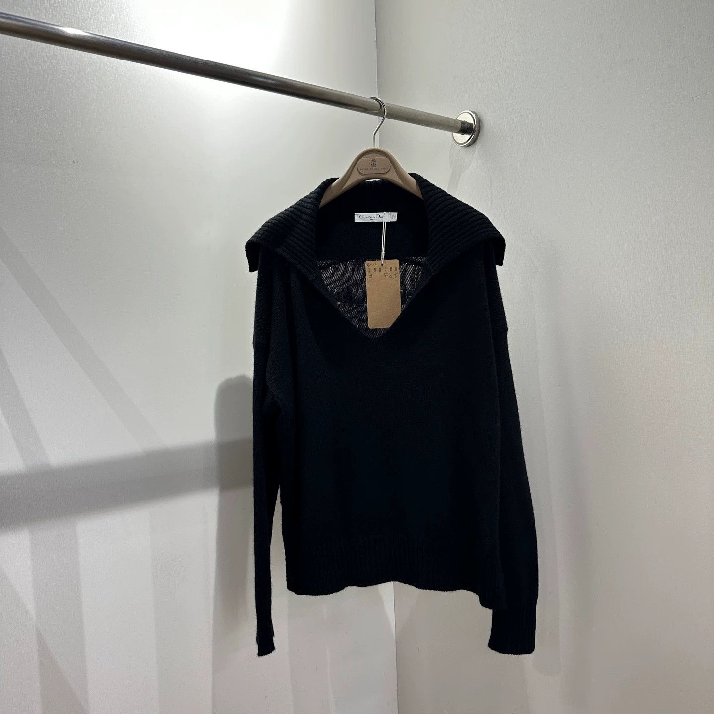 Christian Dior Monsieur Dior FW25 Collared Logo Cashmere Sweater 38 apr716 Size S / US 4 / IT 40 - 2 Thumbnail