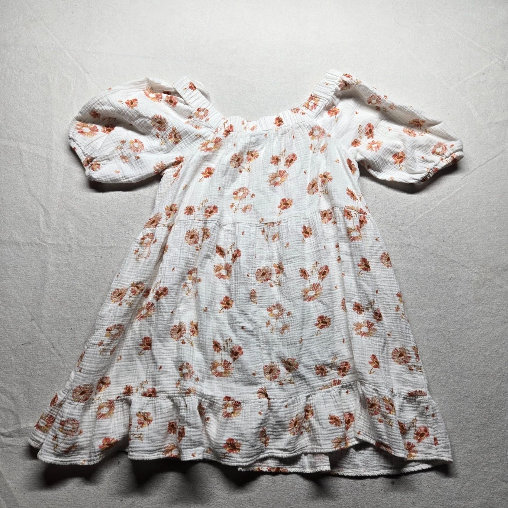 Vintage Wonderfly Shirt White Floral Shift Dress Short Sleeve Flutter Sleeve Petite Womens PL Size L / US 10 / IT 46 - 7 Thumbnail