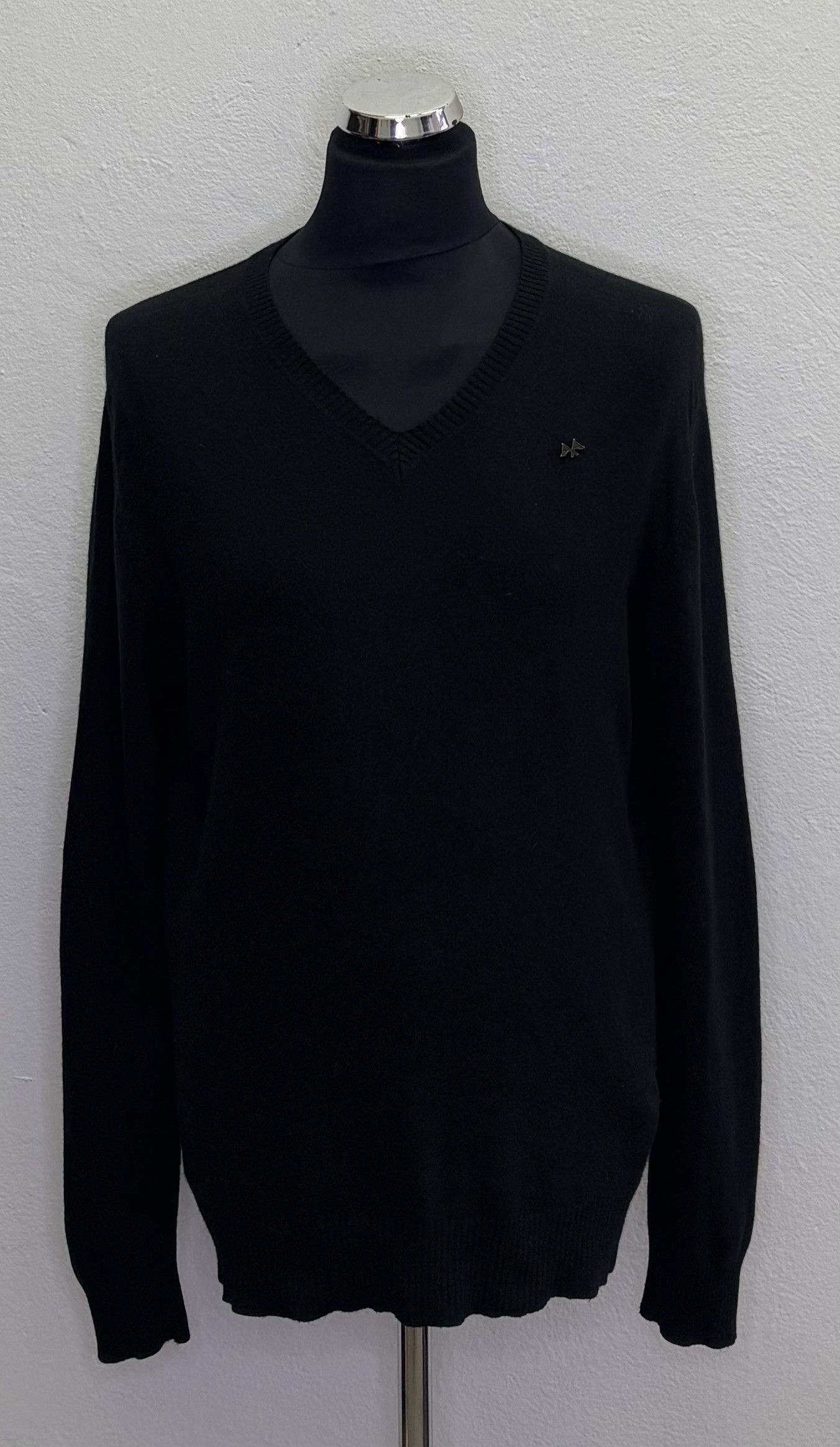 Burberry × Vintage Thomas Burberry Black V-neck sweater Cashmere size L Size US L / EU 52-54 / 3 - 1 Thumbnail