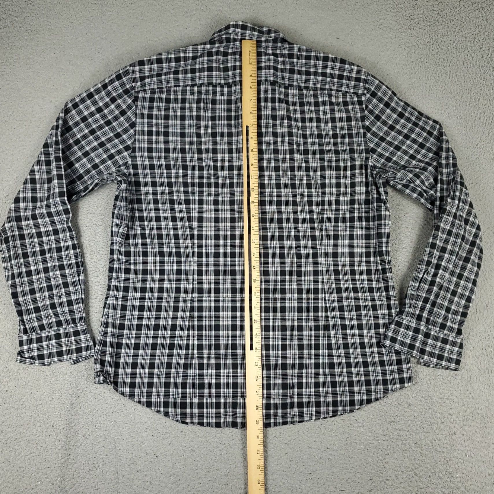 John Varvatos John Varvatos Shirt Mens XL Gray Plaid Button-Up Long Sleeve Size US XL / EU 56 / 4 - 3 Thumbnail