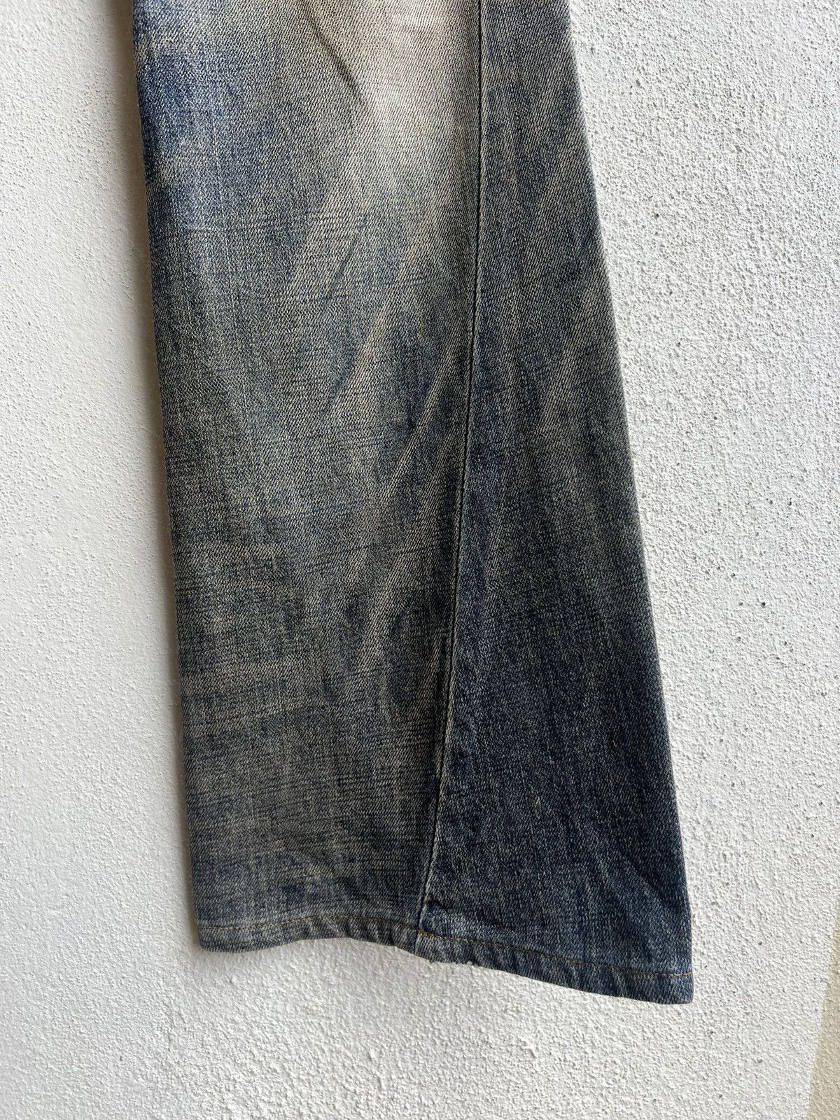 Vintage Vintage Tornado Mart Japan Distress Mud Denim Flare Jeans Size US 31 - 15 Thumbnail